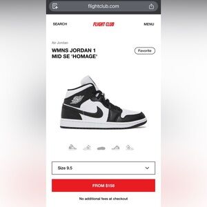 Nike Women's Jordan 1 Mid SE Black and White